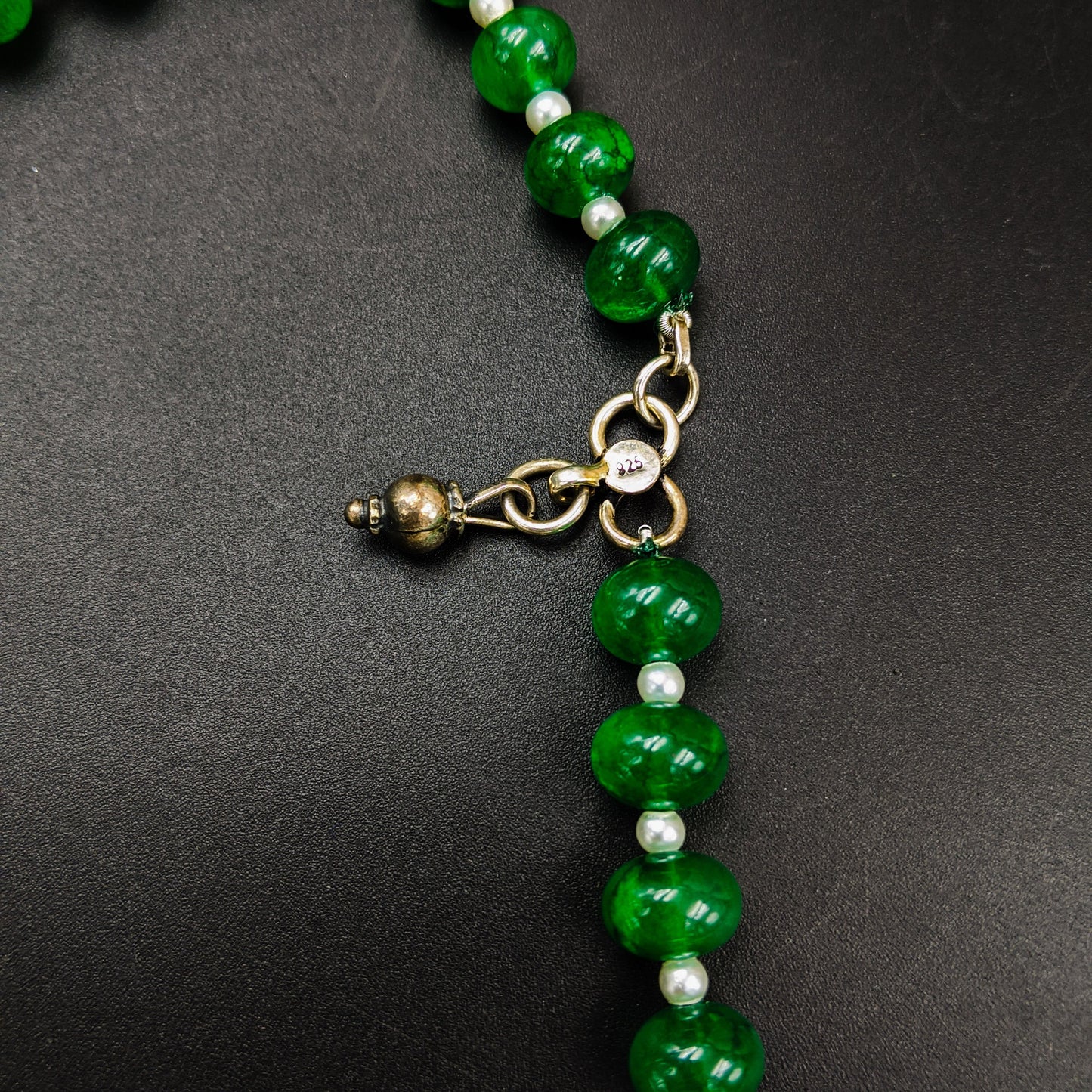 Green Onyx and Pearl Necklace