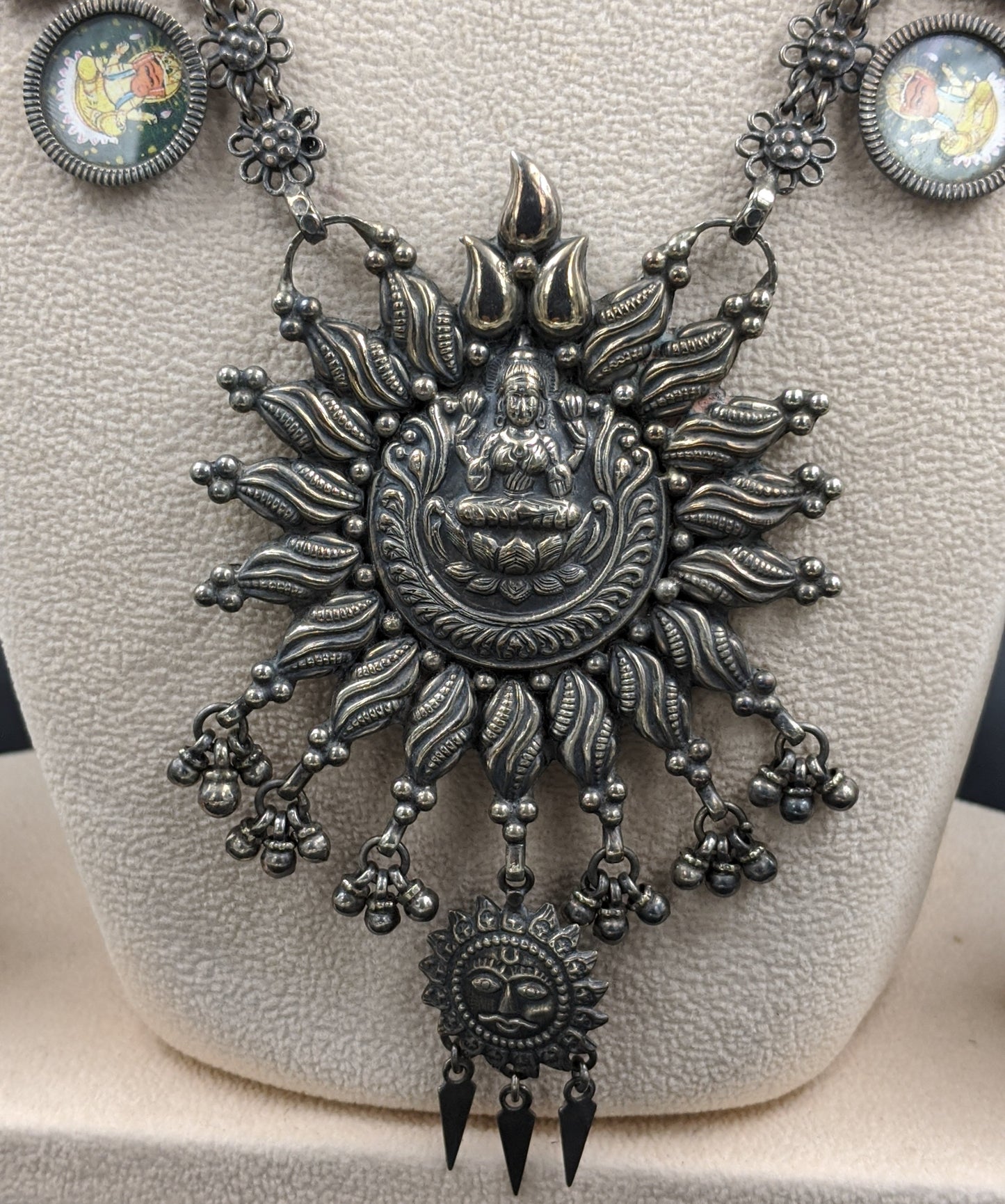 Lakshmi Ganesh Handpainted Necklace