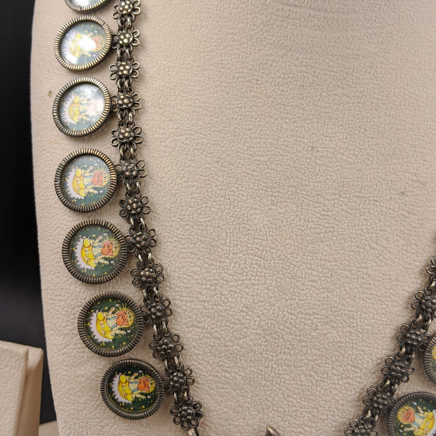 Lakshmi Ganesh Handpainted Necklace