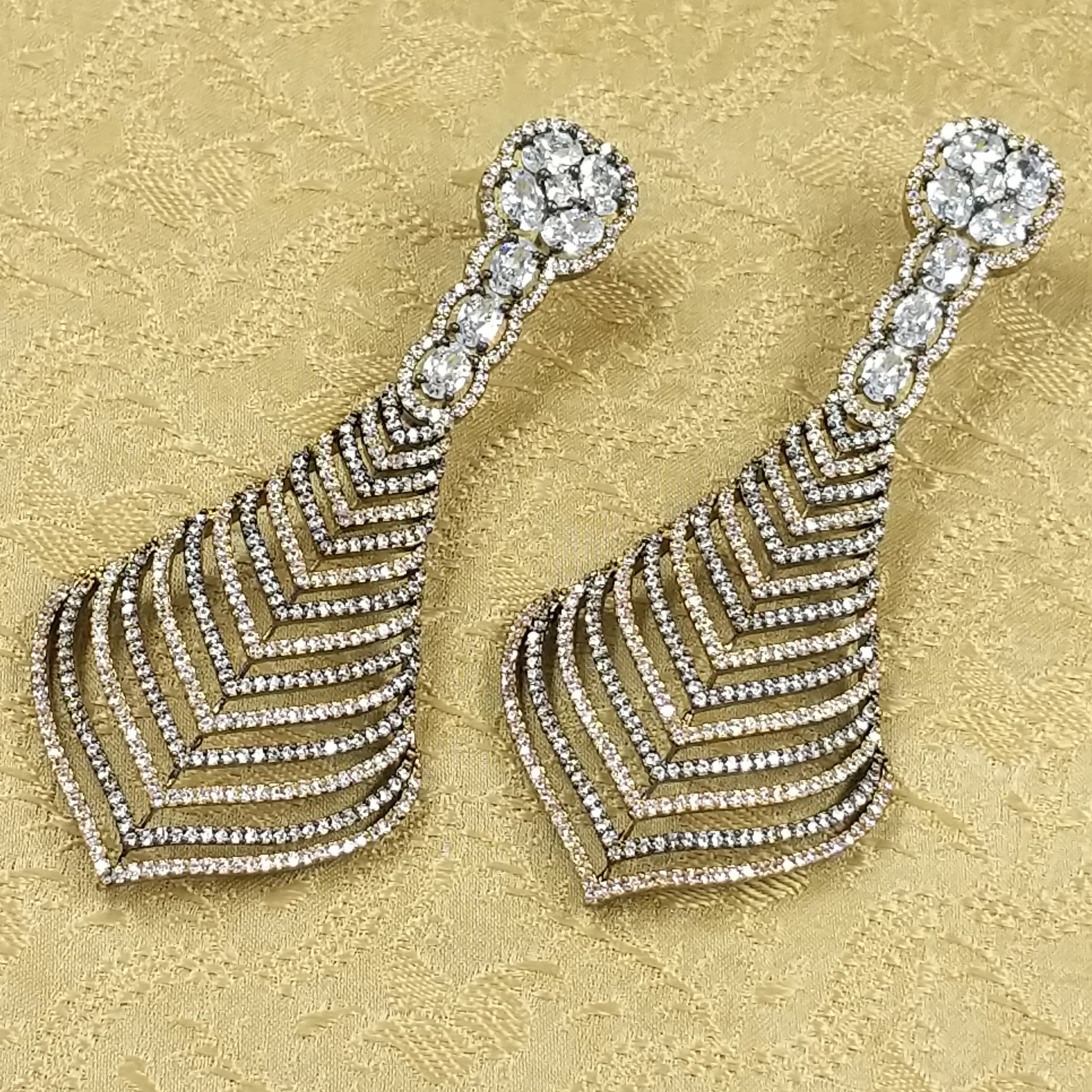 HANDCRAFTED LUXURY FASHION JEWELLERY BY JAUHRI EARRINGS-GOLD VOYAGE