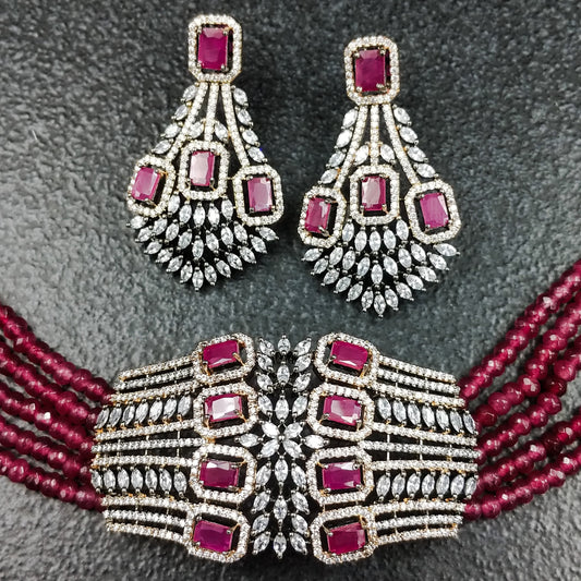 Red Lineana Choker Set