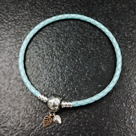 Leather Fruit Bracelet - Sky Blue
