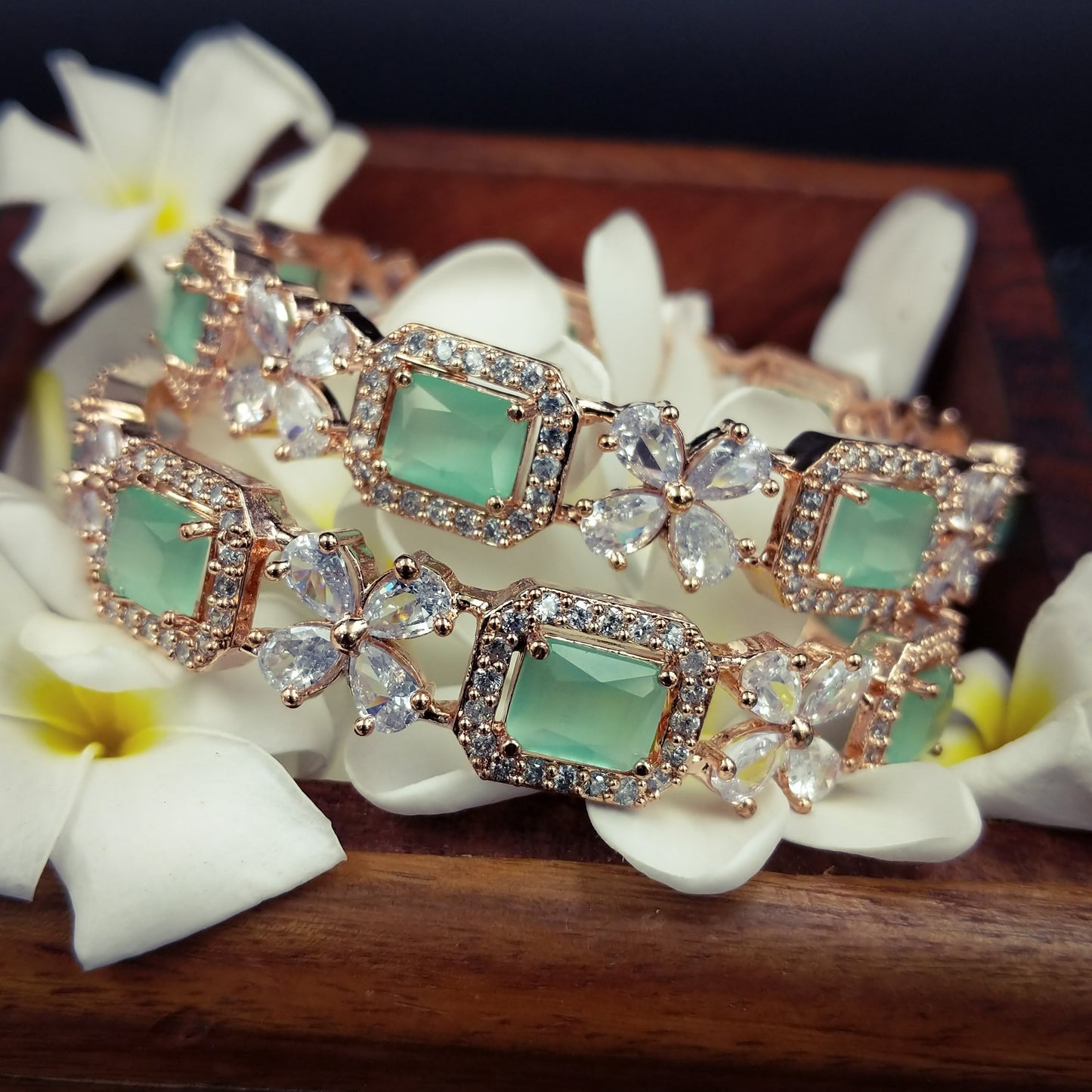 Flower and Rock Bangles