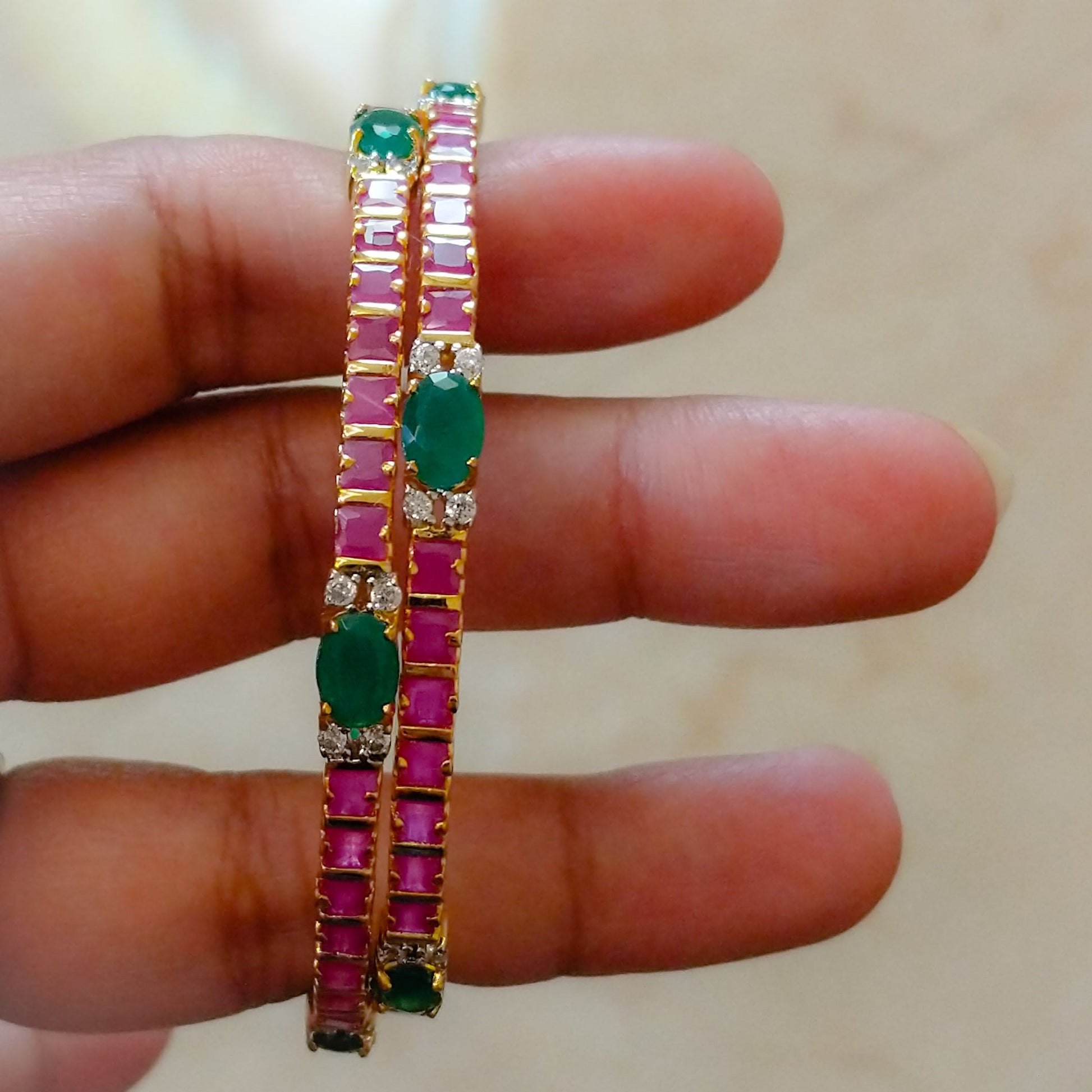HANDCRAFTED LUXURY FASHION JEWELLERY BY JAUHRI BANGLES-GULABRI BANGLES