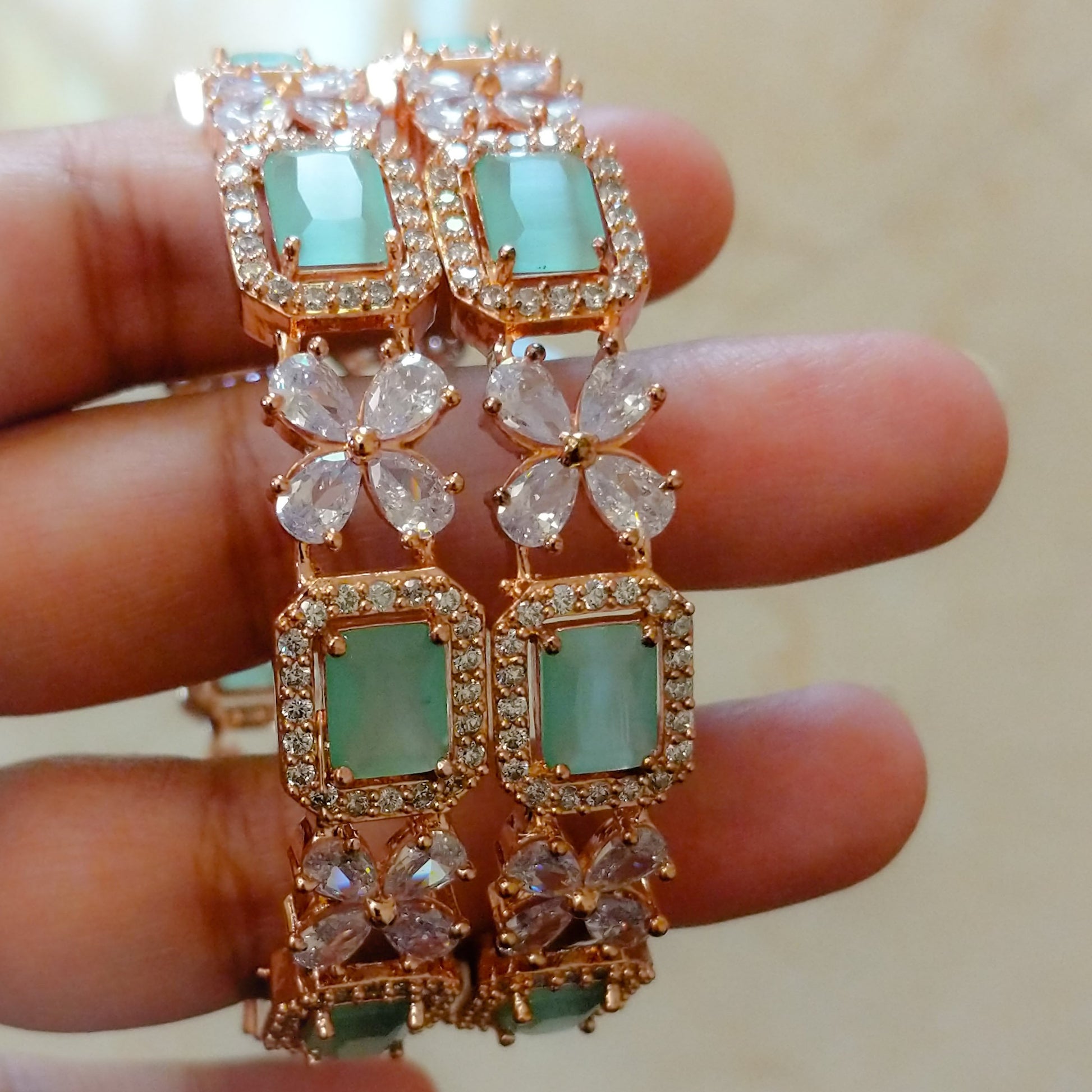 HANDCRAFTED LUXURY FASHION JEWELLERY BY JAUHRI BANGLES-FLOWER AND ROCK BANGLES