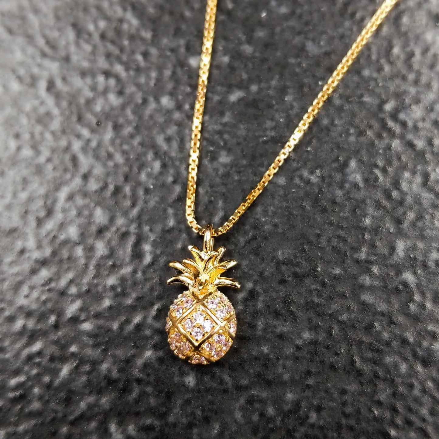 Dazzle Pineapple Pendant and Chain