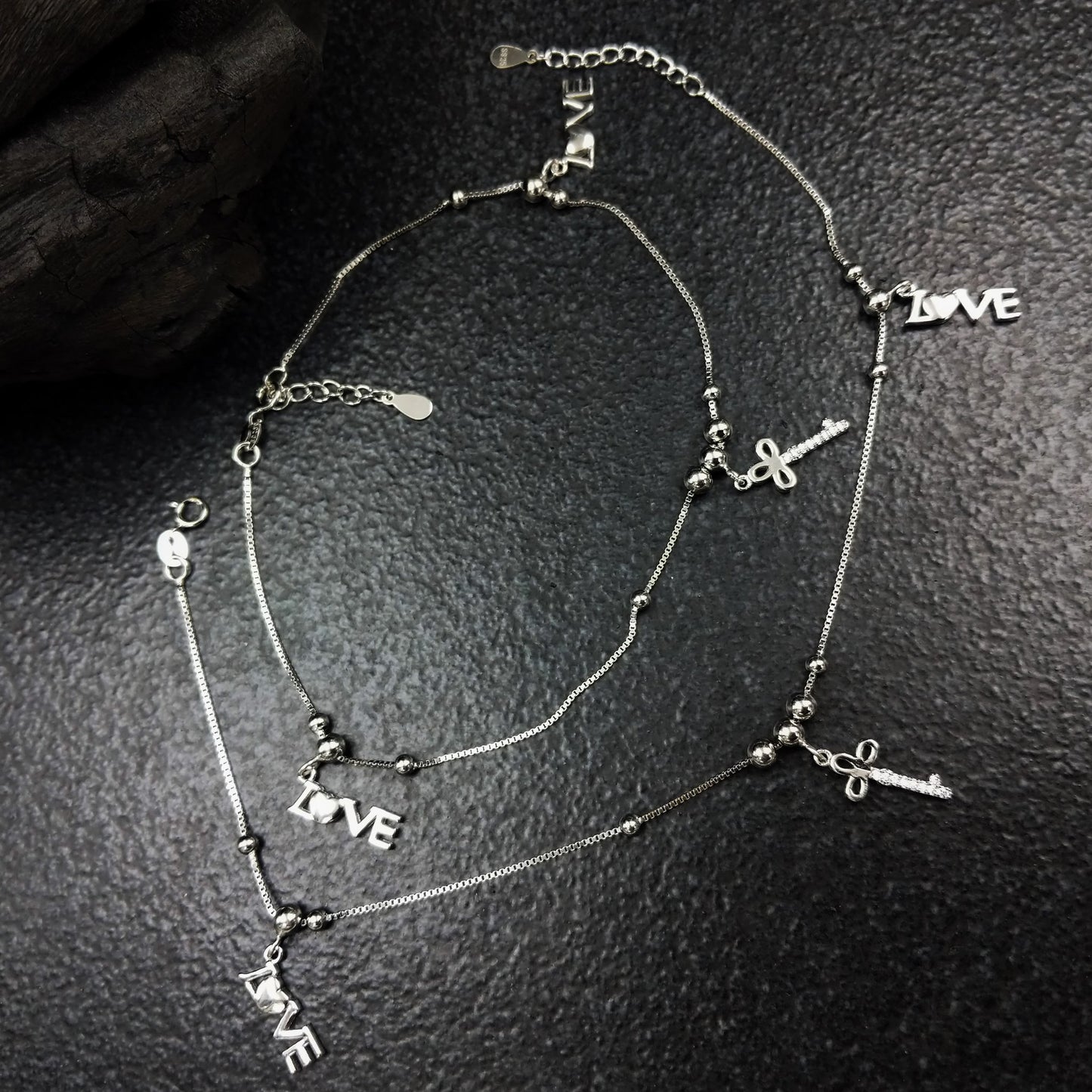 Silver Jewellery by Jauhri-Anklets-Key Of Love Anklets
