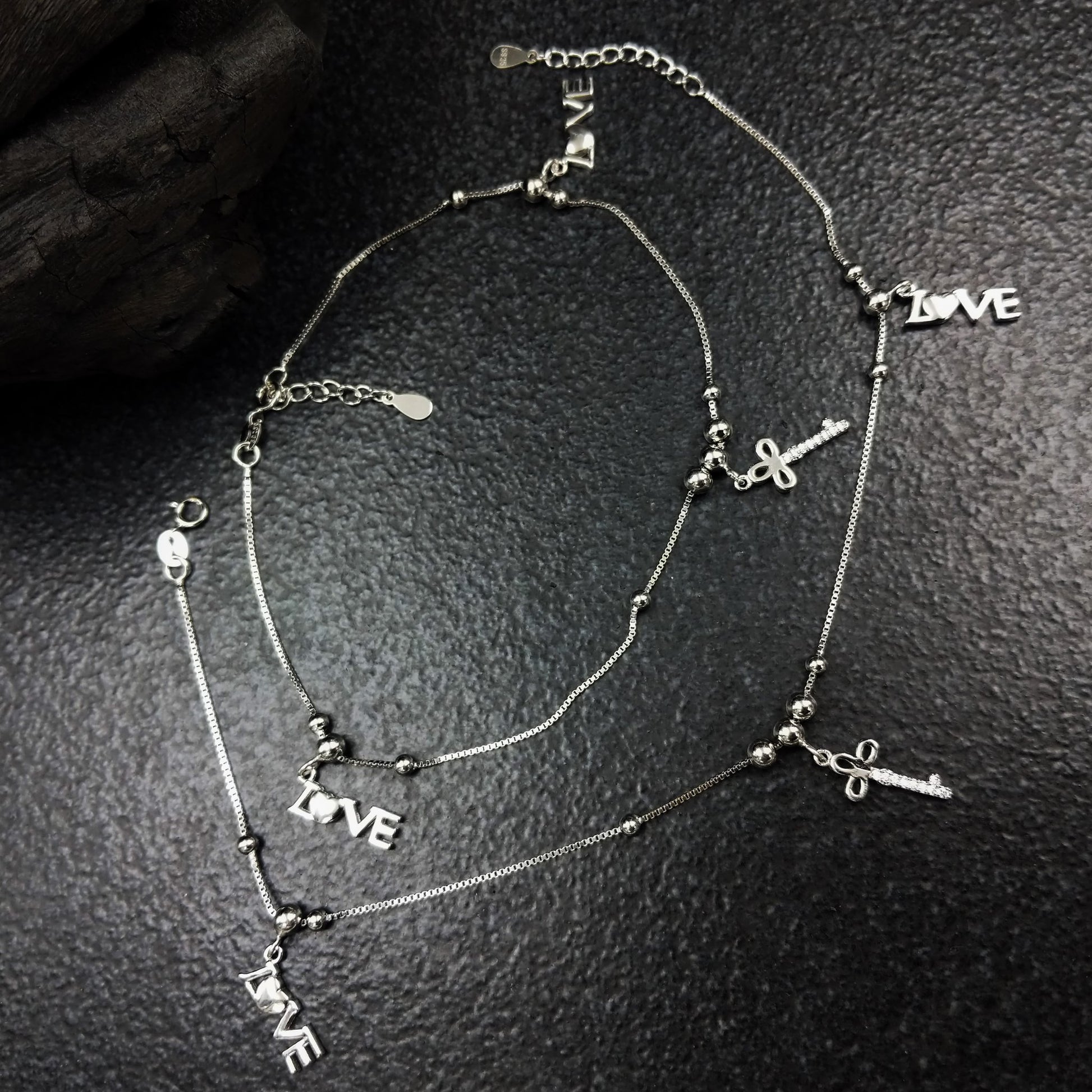 Silver Jewellery by Jauhri-Anklets-Key Of Love Anklets