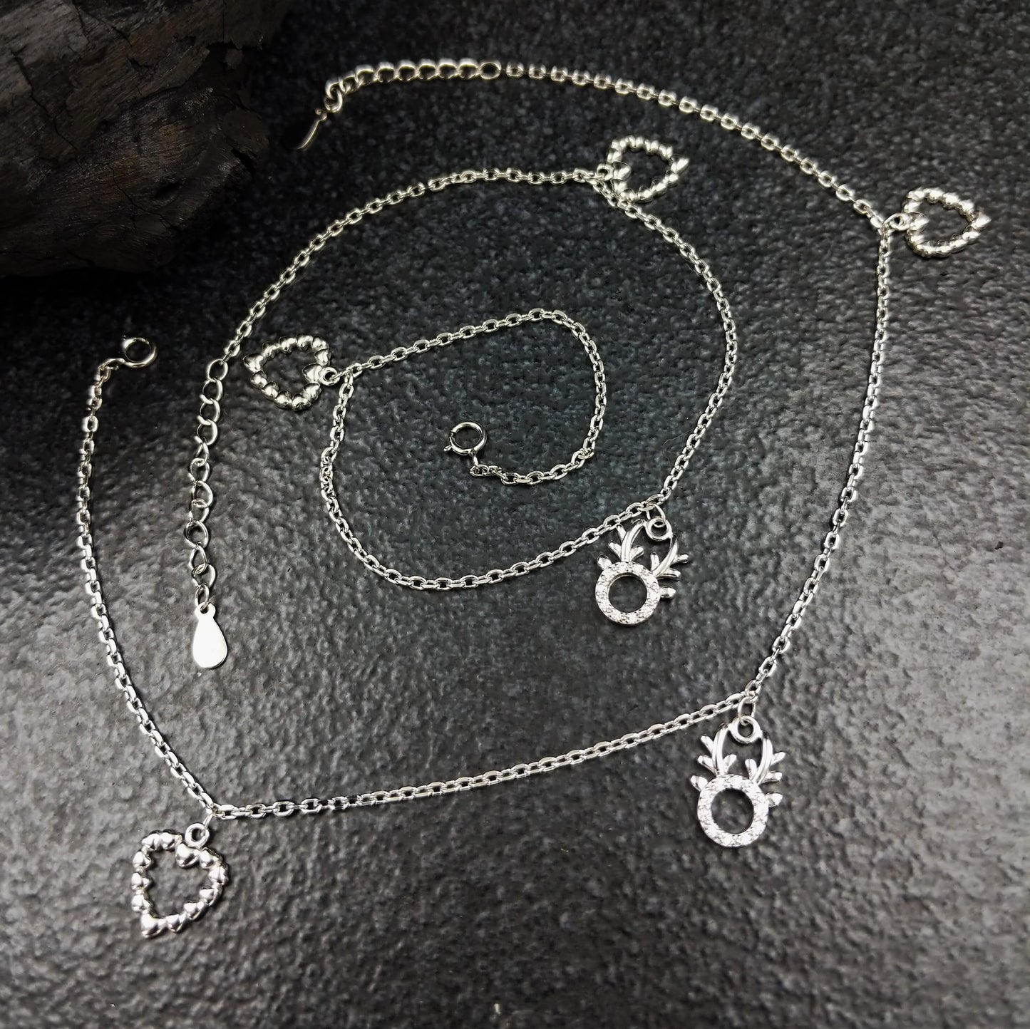 Silver Jewellery by Jauhri-Anklets-Heart Of Kind Anklets