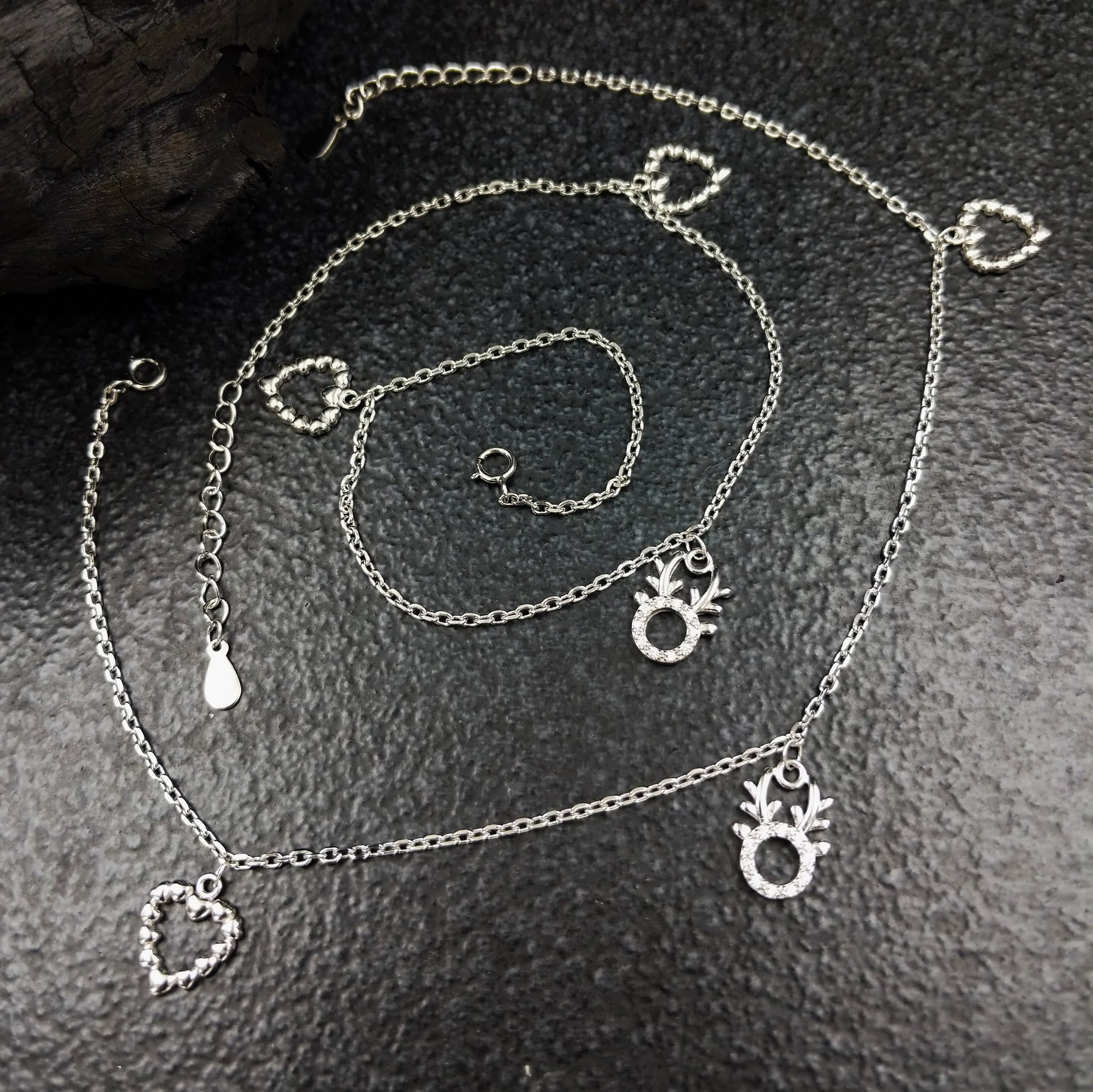 Silver Jewellery by Jauhri-Anklets-Heart Of Kind Anklets