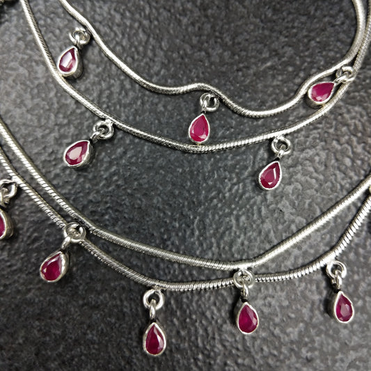 Leafy Crystals Anklets