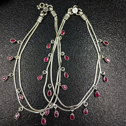 Leafy Crystals Anklets