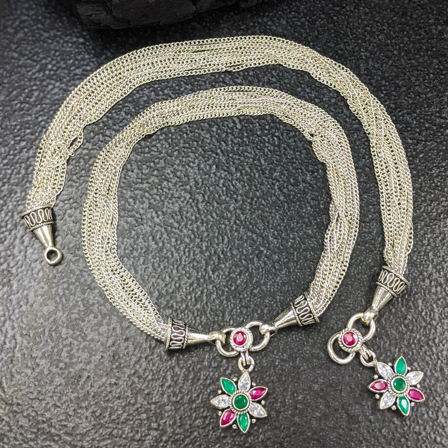 Chain Flower Anklets