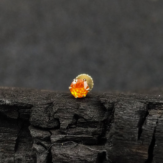 Circle Orange Nose Pin