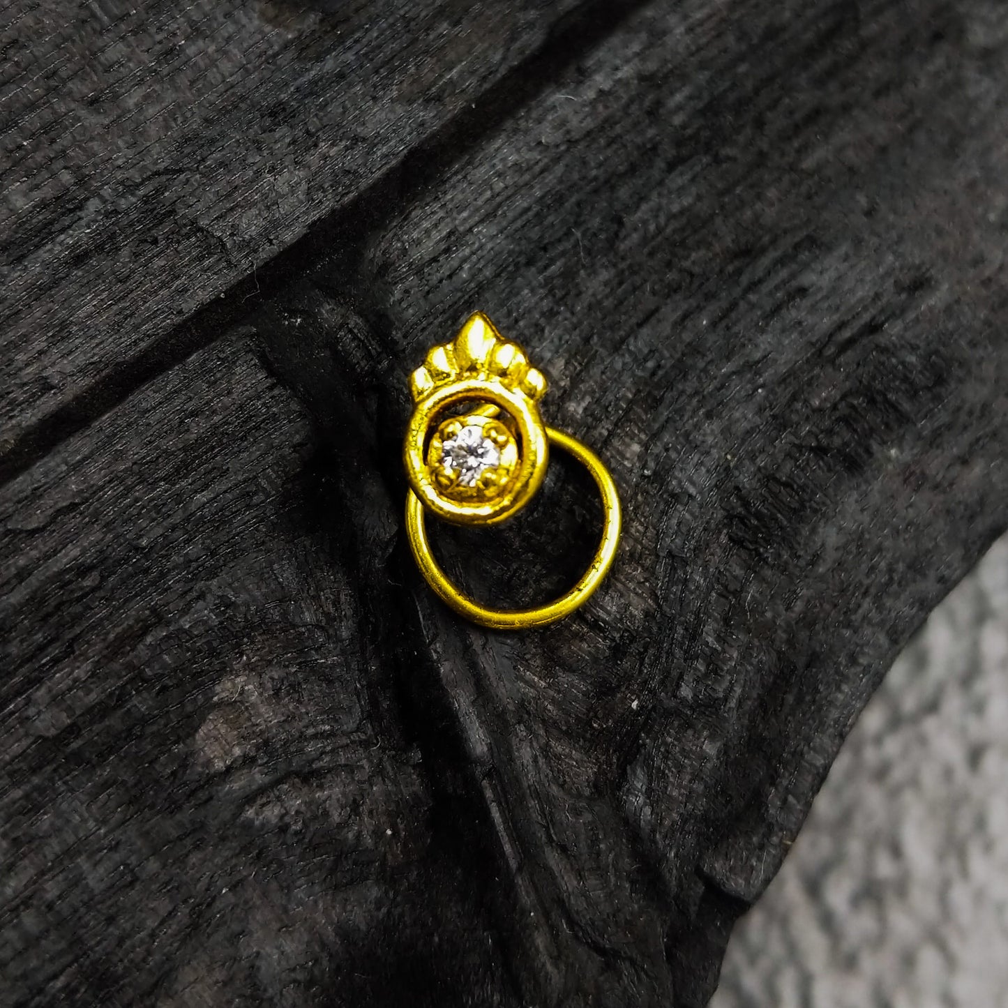Gold Plated Stone Nosepin