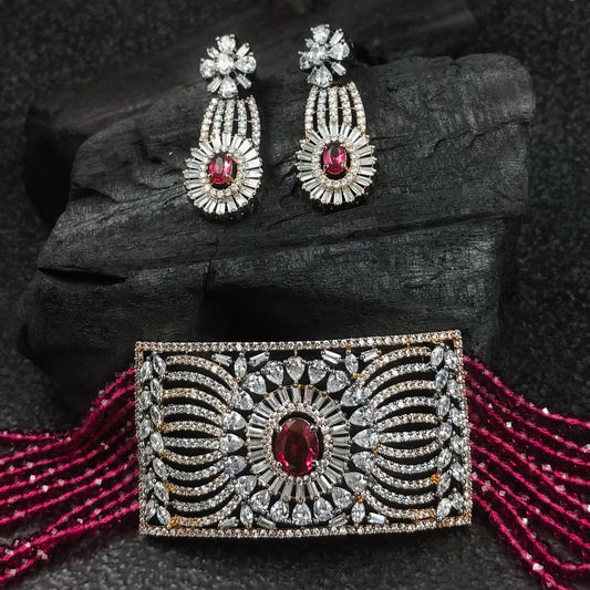Pink Recta Choker Set