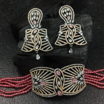 Peach Burtflier choker Set