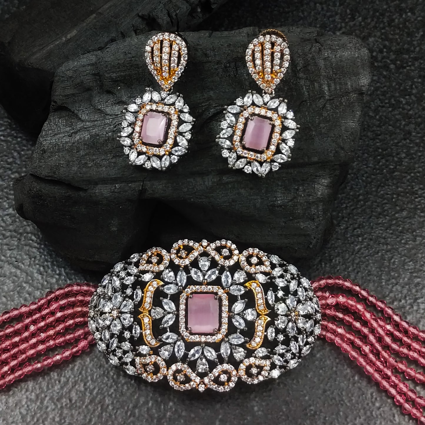 Peach Rondish Choker Set