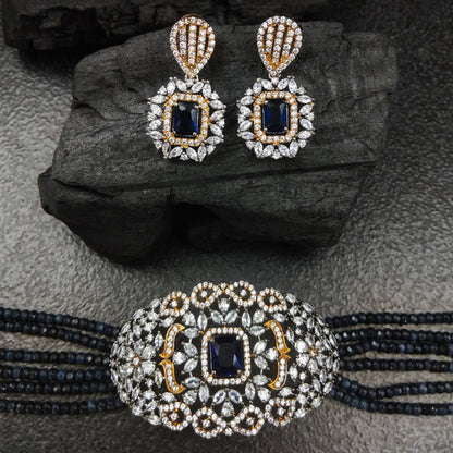Blue Rondish Choker Set