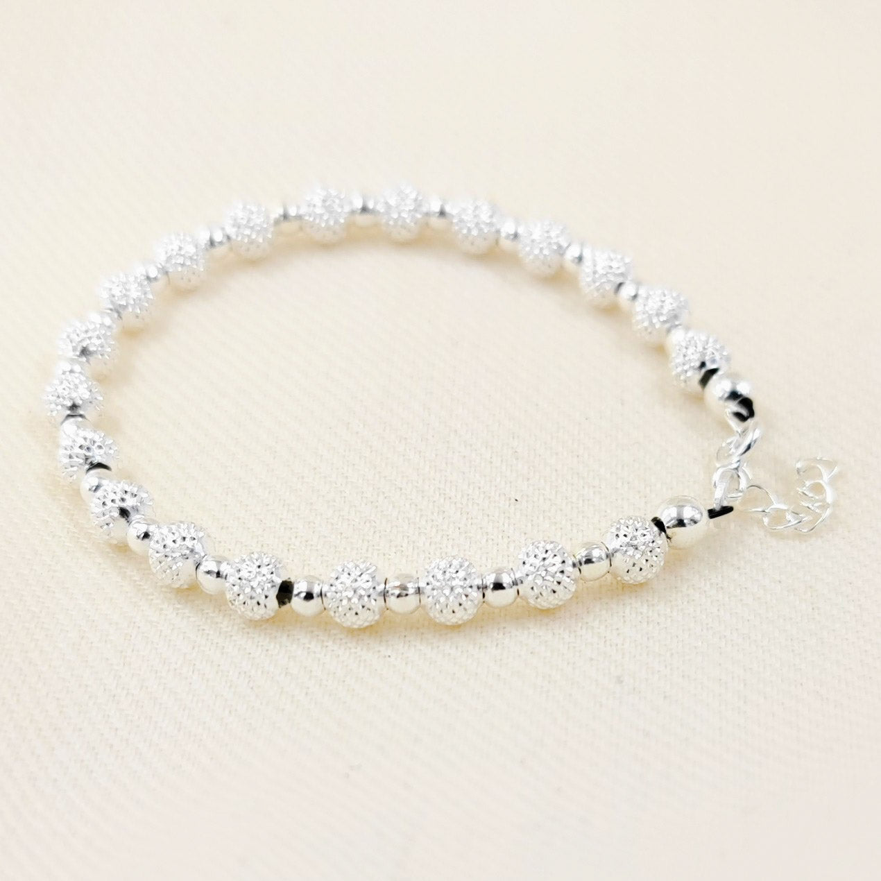 Silver Jewelry Bracelets by Jauhri 92.5 Silver - Sun Moon Beaded Bracelet