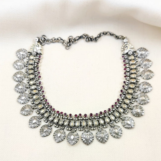 Silver Jewelry Necklace by Jauhri 92.5 Silver - Naaz Dual Toned Necklace