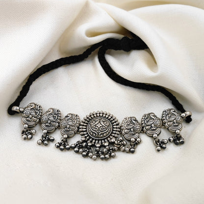 Silver Jewelry Necklace by Jauhri 92.5 Silver - Mor Dwar Choker