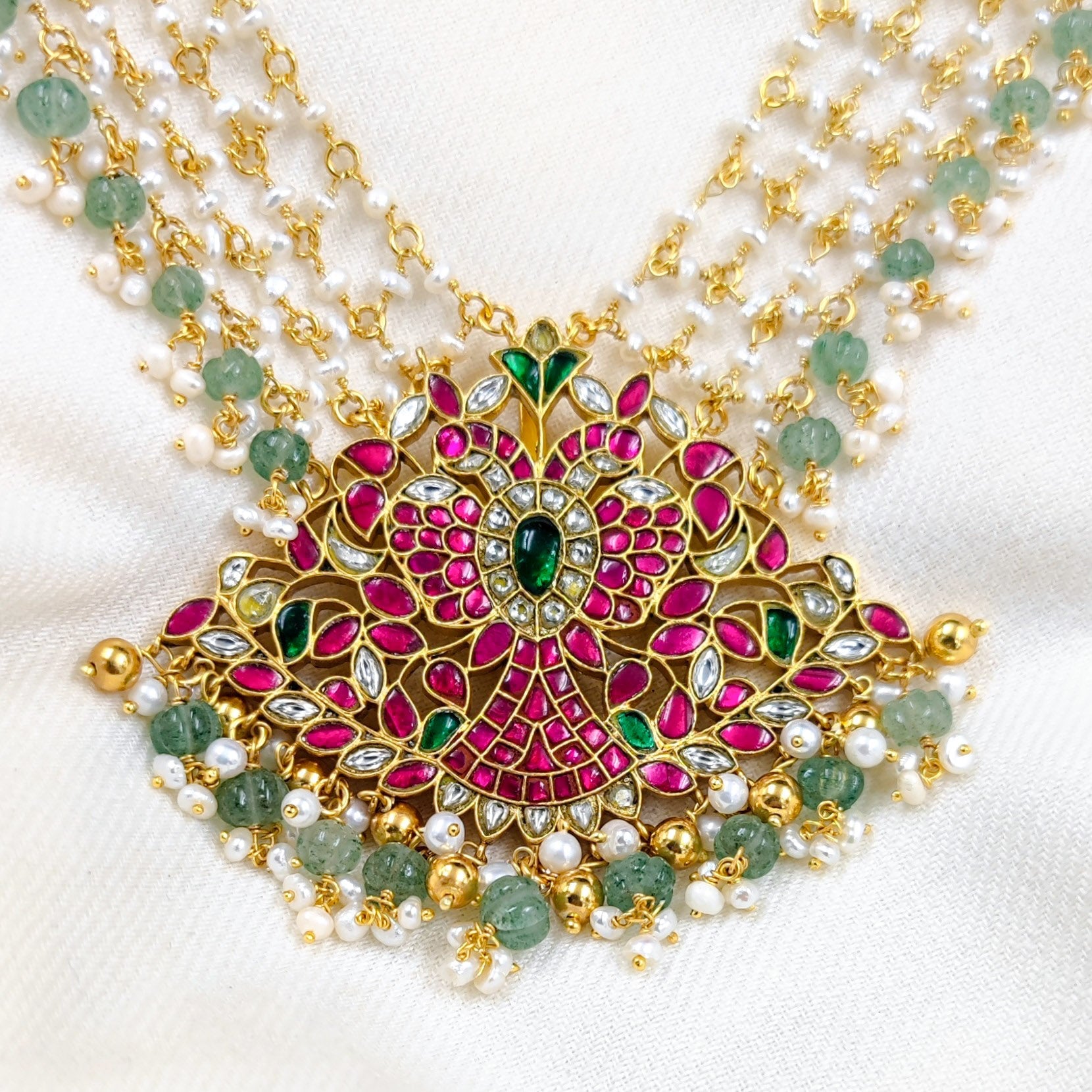 Gold Plated Silver Jewelry Necklace by Jauhri 92.5 Silver - Bagha Patri Necklace