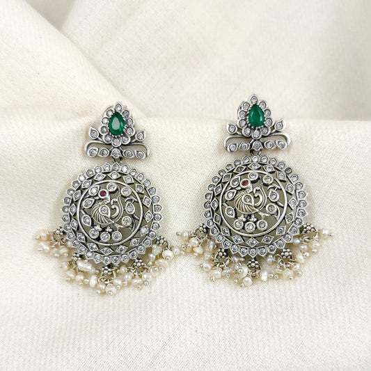 Silver Jewelry Earrings by Jauhri 92.5 Silver - Mayur Motihar Earrings