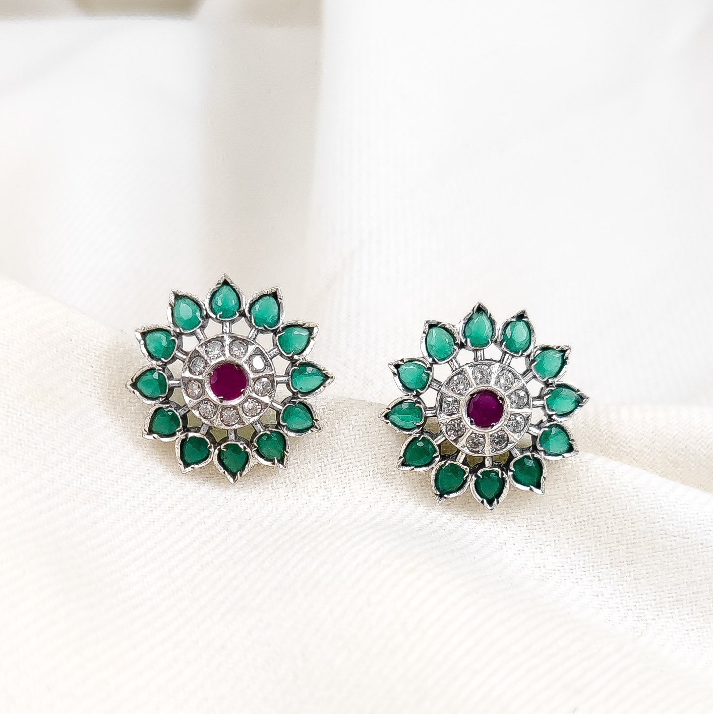 Silver Jewelry Earrings by Jauhri 92.5 Silver - Hari Pushp Studs