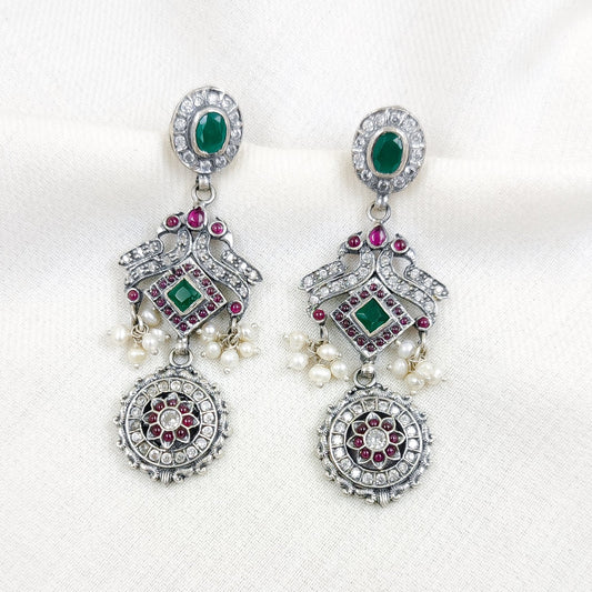Silver Jewelry Earrings by Jauhri 92.5 Silver - Mayur Leela Earrings