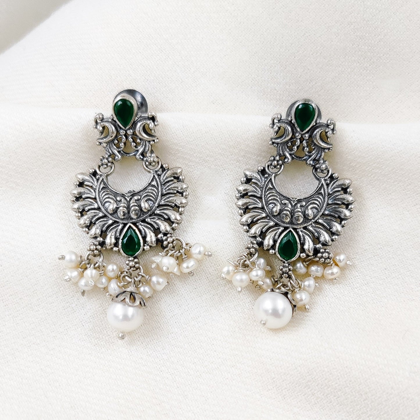 Silver Jewelry Earrings by Jauhri 92.5 Silver - Machh Khil Earrings