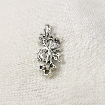 Marcasite Flower and Berries Brooch and Pendant