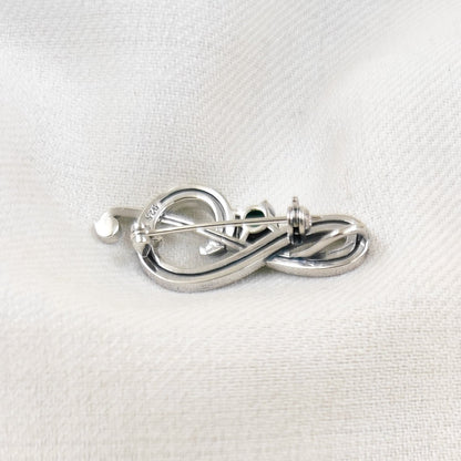 Marcasite Musical Note Brooch and Pendant