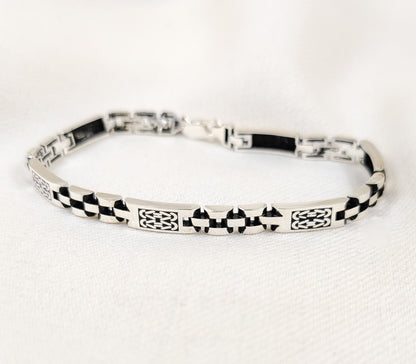 Silver Jewelry Men's Bracelet by Jauhri 92.5 Silver - Dotin Bracelet