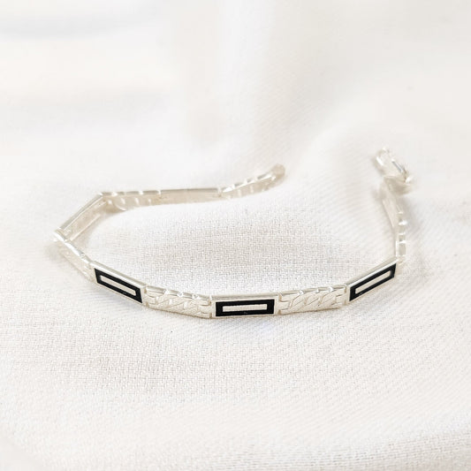 Silver Jewelry Men's Bracelet by Jauhri 92.5 Silver - Border Bracelet