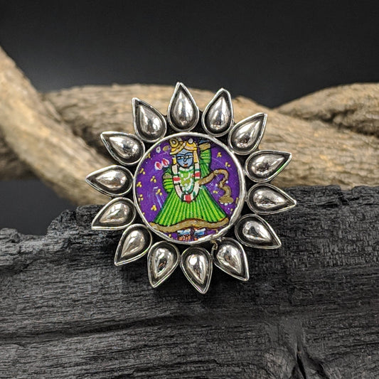 Adisthana Handpainted Shrinathji Ring