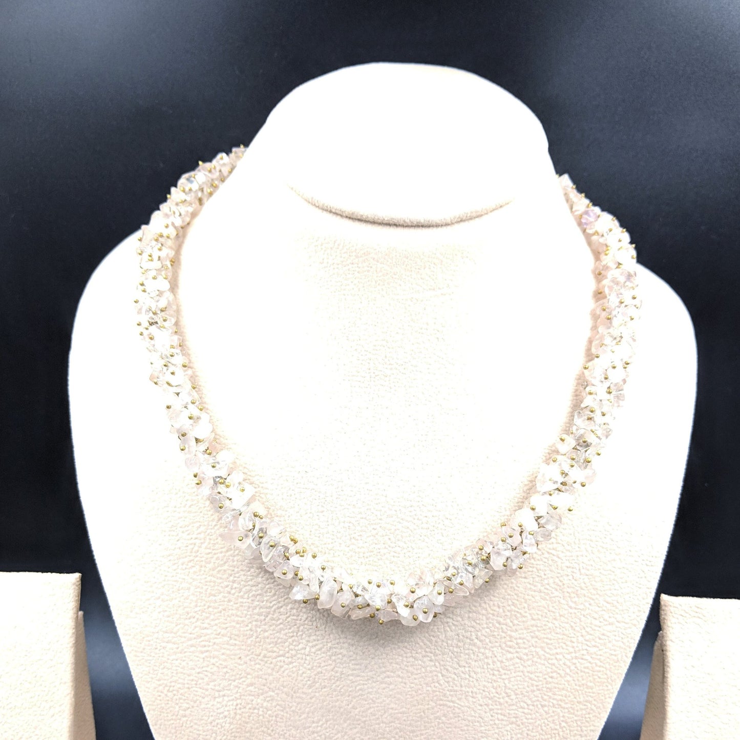 Rose Quartz Gemstone Beaded Necklace
