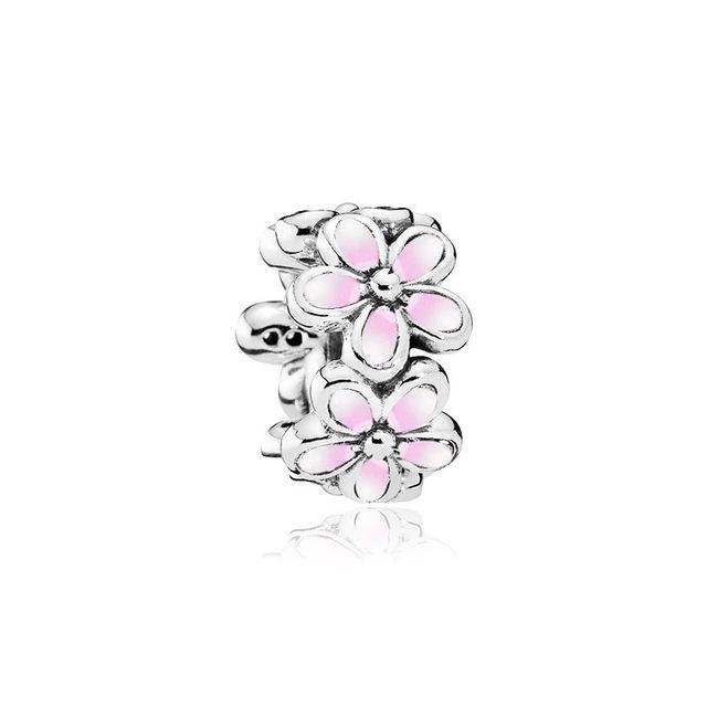 Pink Flower Spacer Charm